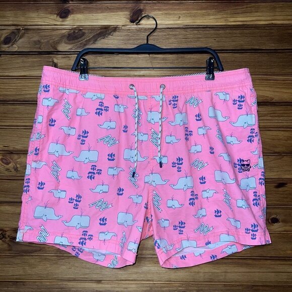 Party Pants Swim Trunks Mens XXL Pink Moby D!ck‎ Board Shorts Bathing 2XL - Picture 1 of 10